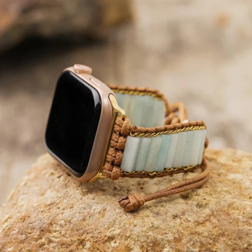 Bohemian Amazonite Smart Watch Band Strap for Apple Watch 8 7 6 5 / 38 40 41 mm